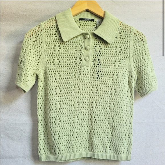 T Tahari Sage Crochet Knit Top - Picture 1 of 3